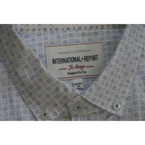International-Report Men's XL White/Light Blue Polka dot, Designed for fun. #570 - Picture 2 of 6